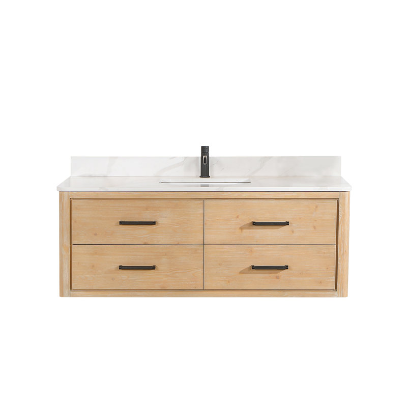 Ebern Designs Zytavious 55'' Wall Mounted Single Bathroom Vanity with